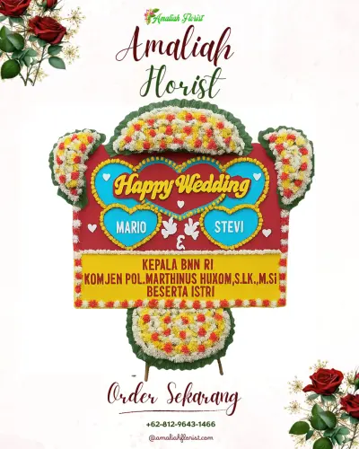 Karangan Papan Bunga Pernikahan di Sumbaga